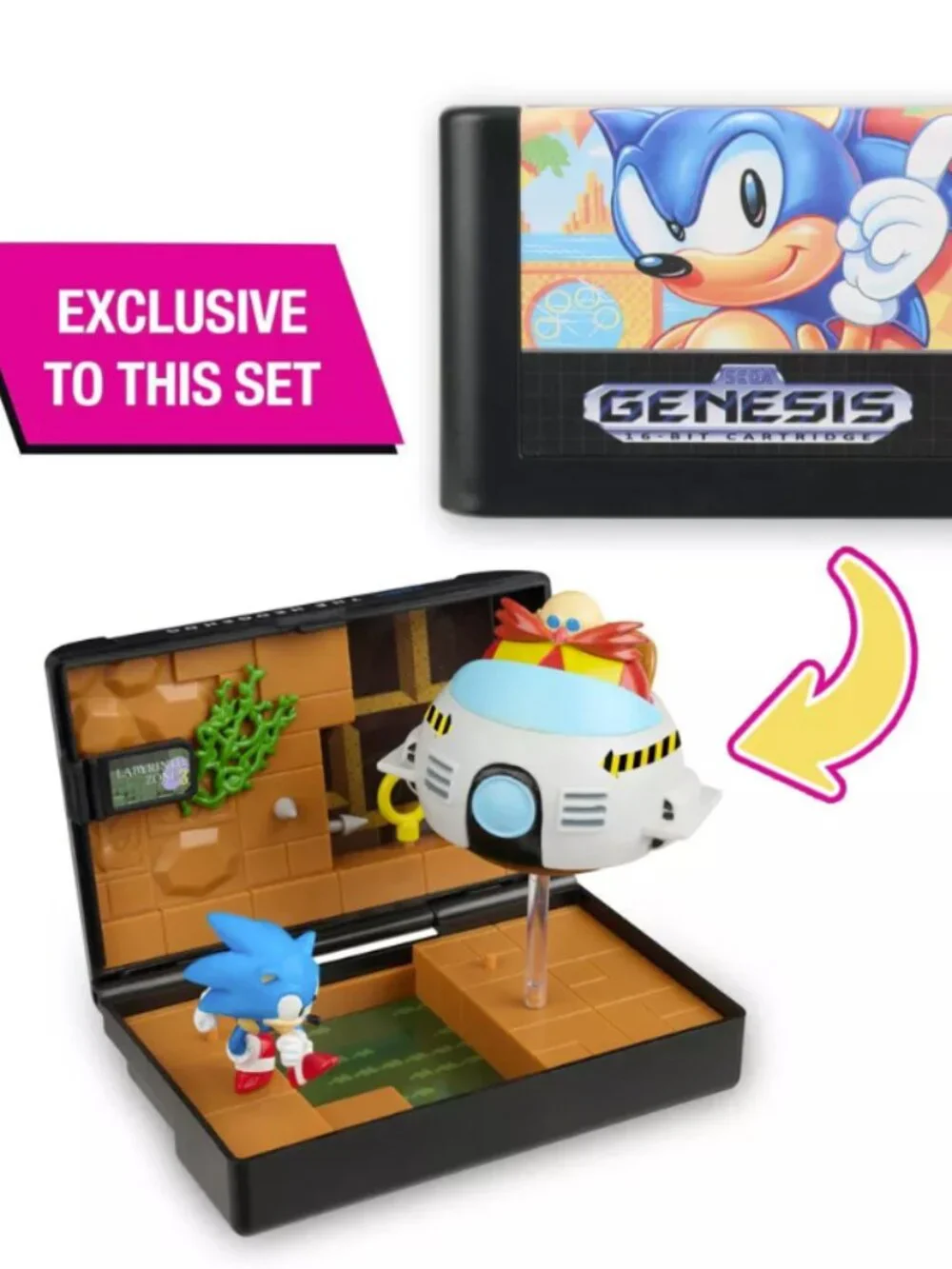 Sega Genesis Console Heroes Supervillain Boss Bundle + Sonic 1 Diorama